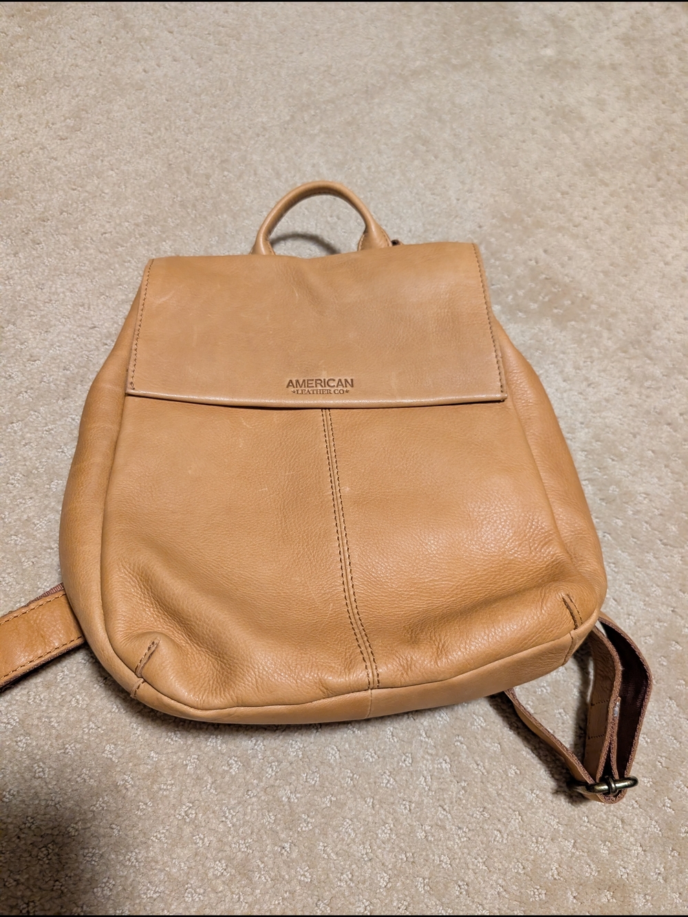 American Leather Co. Tan Leather Backpack